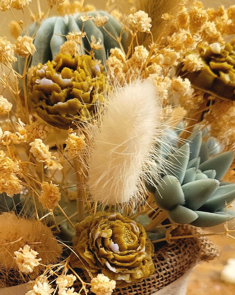Wax floral arrangements