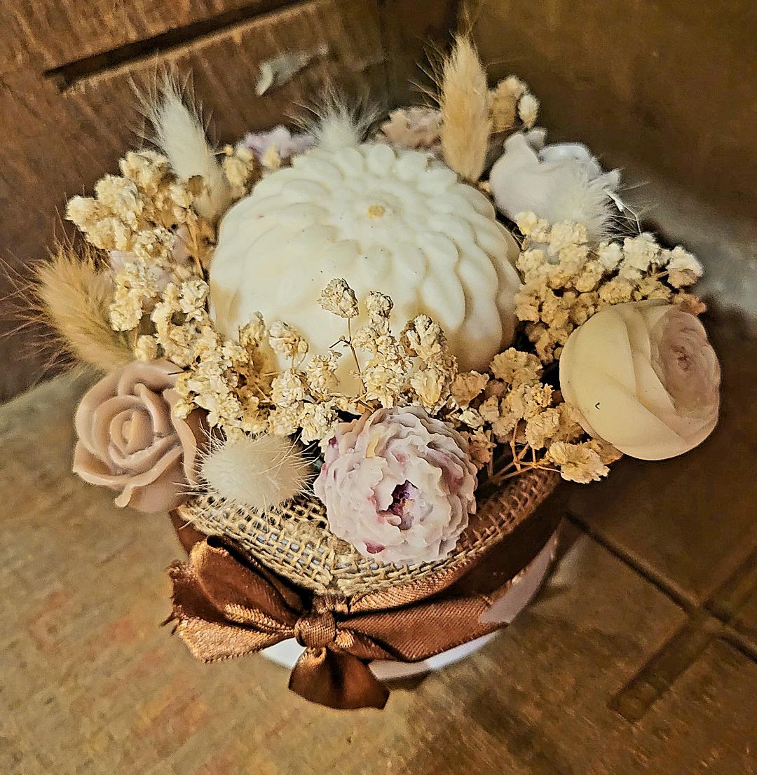 Wax floral arrangements