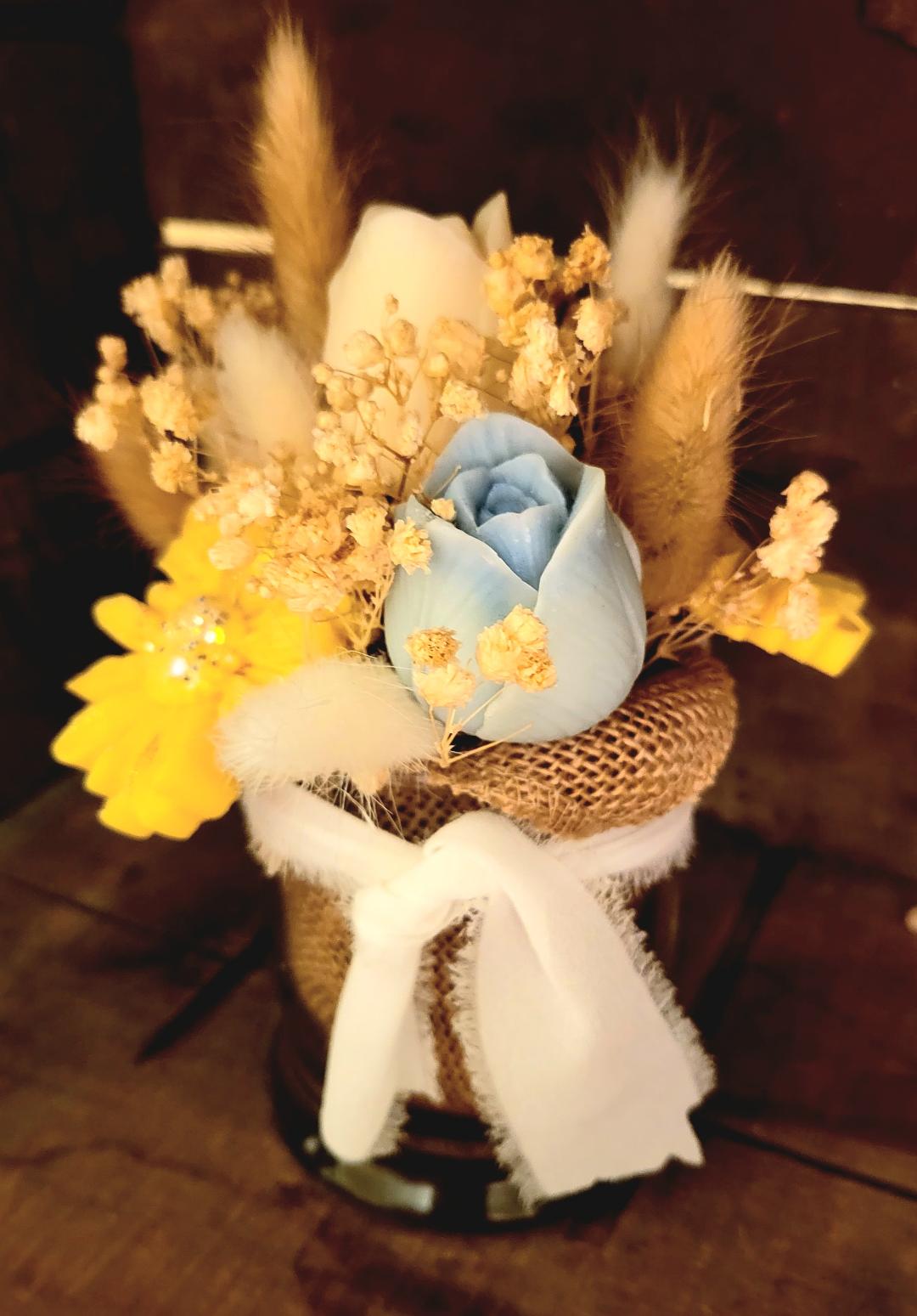 Wax floral arrangements