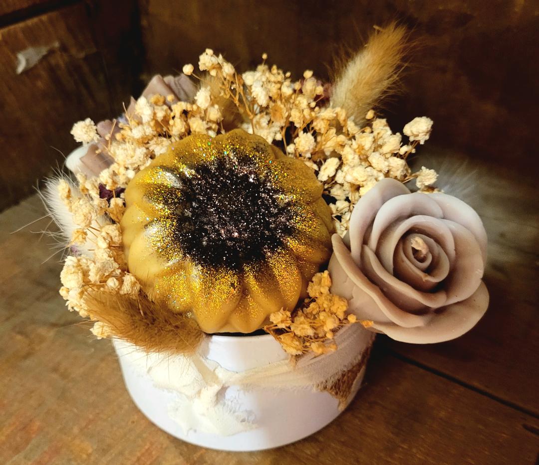 Wax floral arrangements