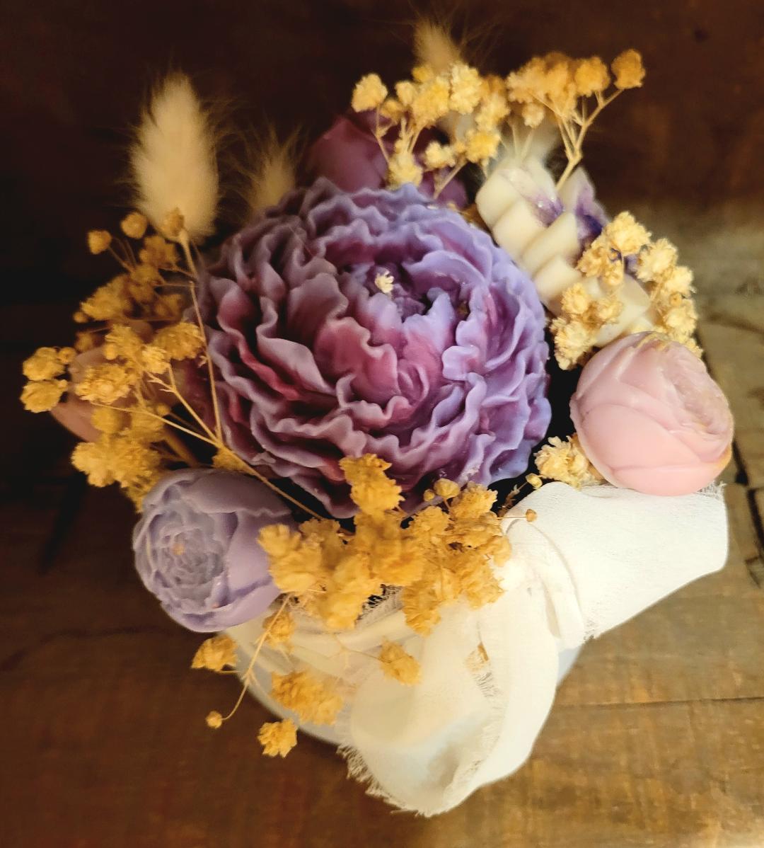 Wax floral arrangements